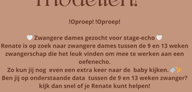 Gezocht zwangere dames voor stage-echo